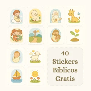 40 Stickers Bíblicos Tiernos para Niños